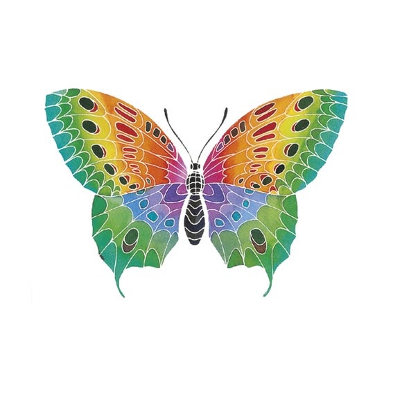 Акварельная раскраска Бабочка  